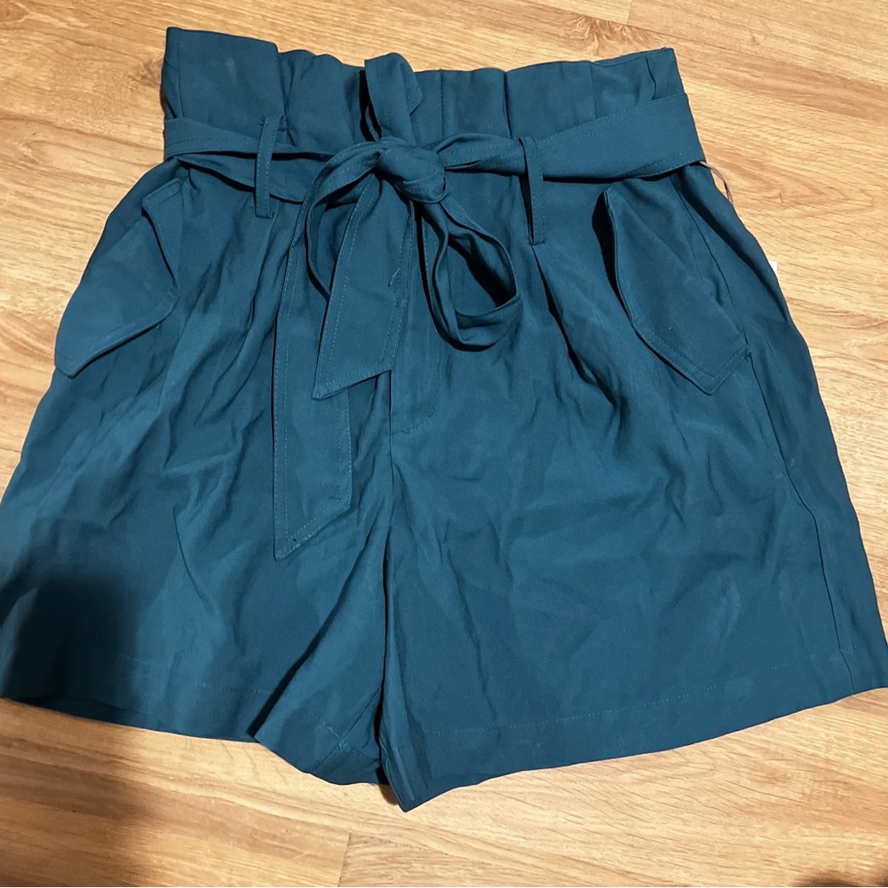 Women’s Nice Teal Shorts With Tie